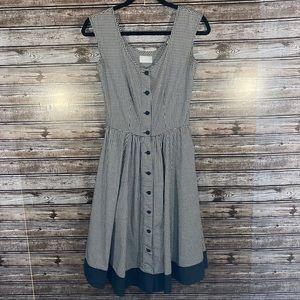 ESprit- vintage Checkered Black/White Button Front Dress